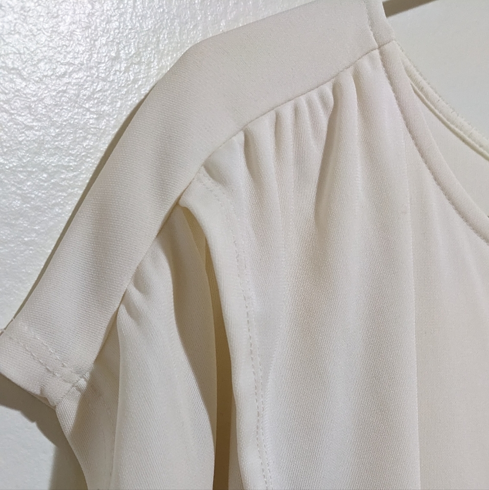 Cream cap sleeve cross wrap ASOS